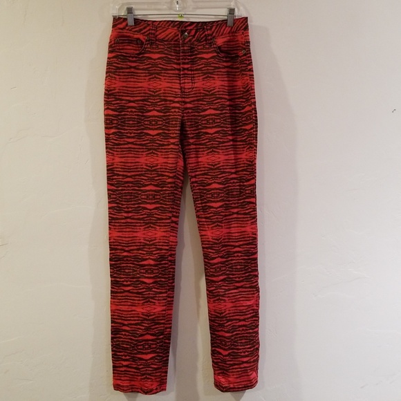 Diane Gilman DG2 stretchy red tiger print pants